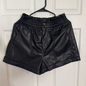 Zara Black Faux Leather Women's Shorts